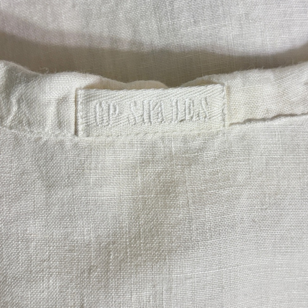 CP SHADES Ivory Linen Button Front Shirt VINTAGE - Picture 6 of 10